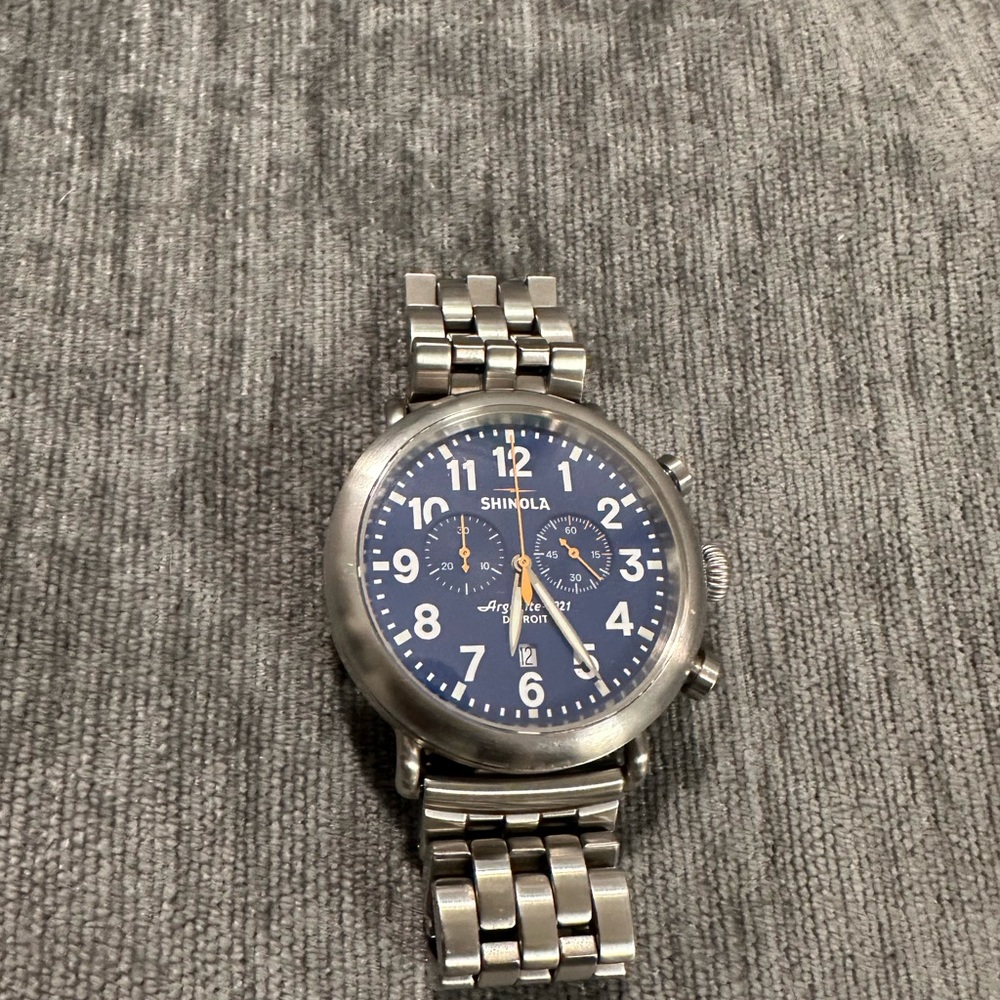 Shinola Men's Stainless Steel Watch with Blue Dial